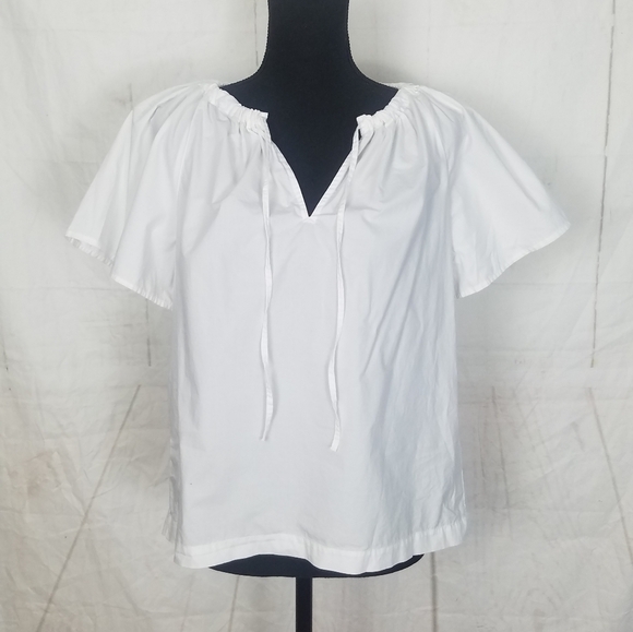 J crew reimagined white tie neck top - Picture 4 of 10